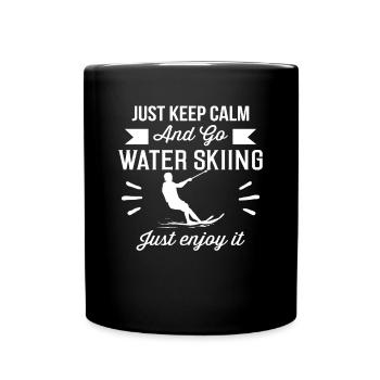 Ruhig Wasserski Hobby - Tasse einfarbig - Schwarz - Vorne