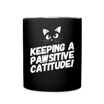Cat Cat Lover Funny Sayings Motivation - Mug uni - noir - Devant
