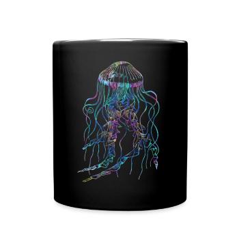 Méduses psychédéliques Trippy Tentacules Océan - Mug uni - noir - Devant