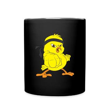 Karaté poussin oiseau - Mug uni - noir - Devant