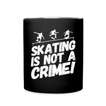 Skate Skater Skateboard Skaten Verbrechen - Tasse einfarbig - Schwarz - Vorne