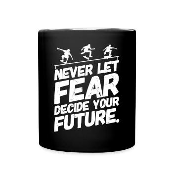 Skate Skater Skateboard Skaten Angst - Tasse einfarbig - Schwarz - Vorne