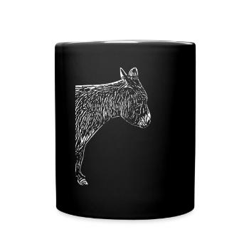 Cool donkey with Wuschelfell - Full Colour Mug - black - Front