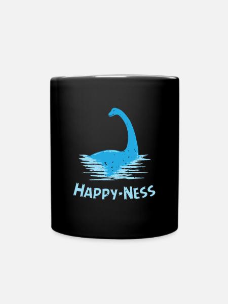 Scotland Monster of Loch Ness Happy-Ness - Full Colour Mug - black