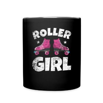Roller skate girl - Full Colour Mug - black - Front