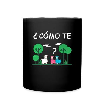 Como te llamas | Spanischlehrer Schüler | Lamas - Tasse einfarbig - Schwarz - Vorne