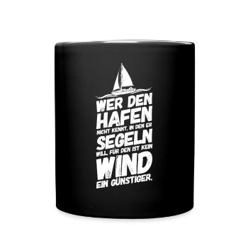 Segeln Segelboot Segelsport Segler Hafen - Tasse einfarbig - Schwarz - Vorne
