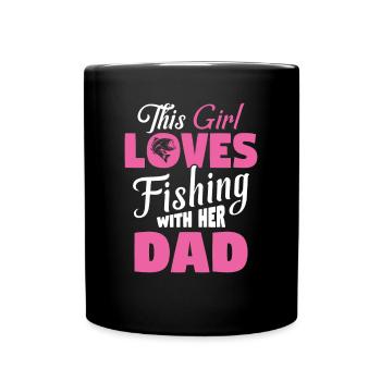Fille pêchant amour enfant - Mug uni - noir - Devant