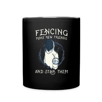 Fechten Fechter - Tasse einfarbig - Schwarz - Vorne