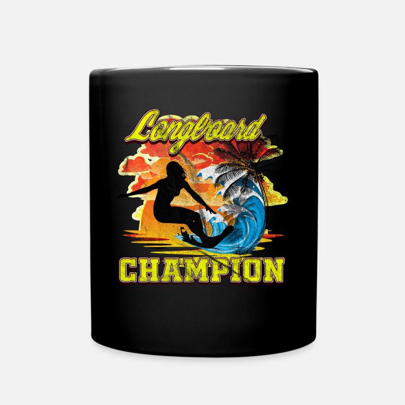 Surf Longboard CHAMPION - Full Colour Mug - black
