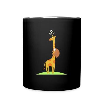 Paresseux Girafe Suspendu Drôle Fatigué - Mug uni - noir - Devant