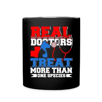 Real Doctors Veterinarian Vet Surgeon Profession - Full Colour Mug - black - Front
