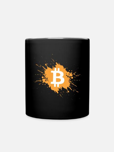 Bitcoin Kryptowährung Krypto Farbklecks - Tasse einfarbig - Schwarz