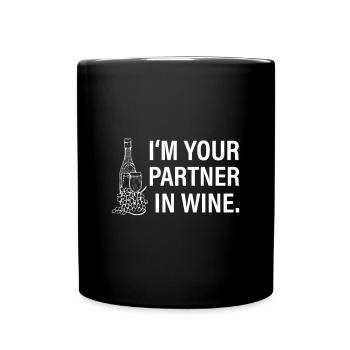 Partenaire du vin - Mug uni - noir - Devant