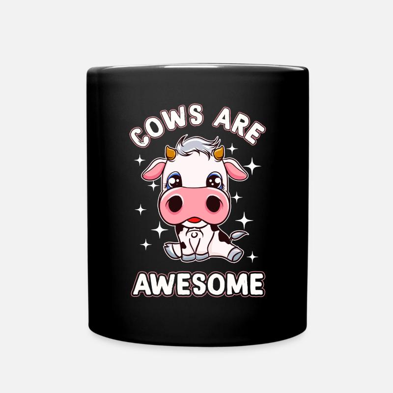 Kuh Baby Kälbchen Kühe Niedlich Kawaii Comic - Tasse einfarbig - Schwarz