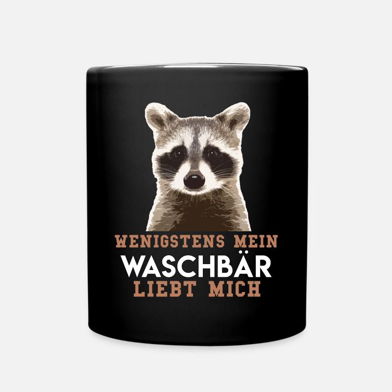 WENIGSTENS MEIN WASCHBÄR LIEBT MICH - Tasse einfarbig - Schwarz