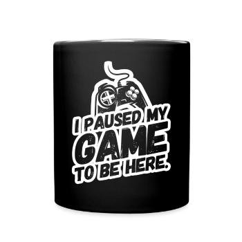 Gamer Gaming Gaming Video Games Pause - Full Colour Mug - black - Front