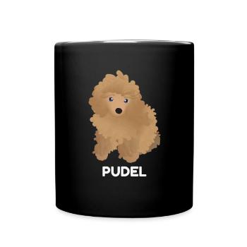 Pudel Welpe - Tasse einfarbig - Schwarz - Vorne