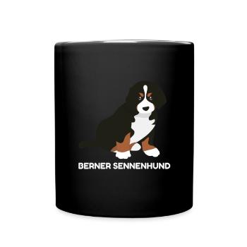 Berner Sennenhund Welpe - Tasse einfarbig - Schwarz - Vorne