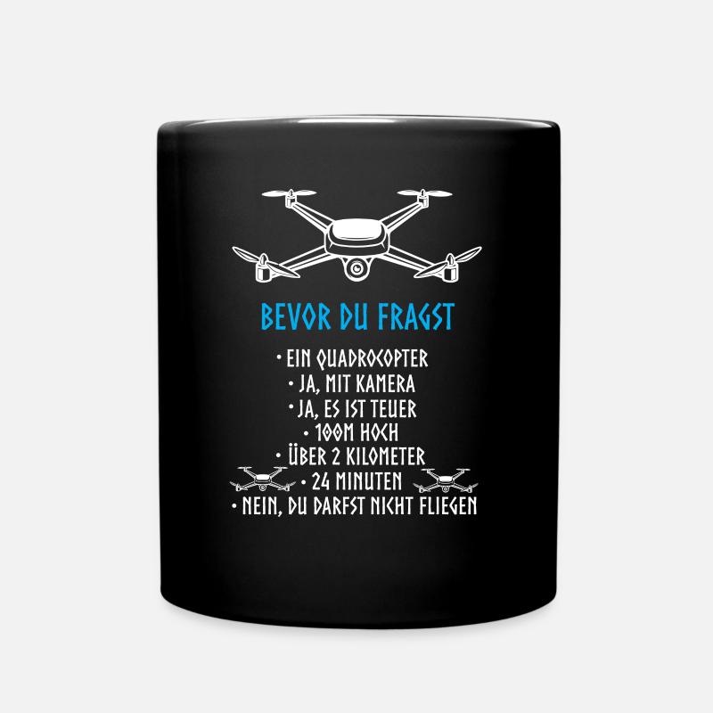 Drohne Design Pilot Modellbauer Quadrocopter - Tasse einfarbig - Schwarz
