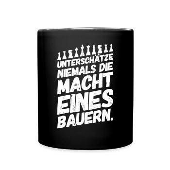 Schach Sprüche Bauer - Tasse einfarbig - Schwarz - Vorne