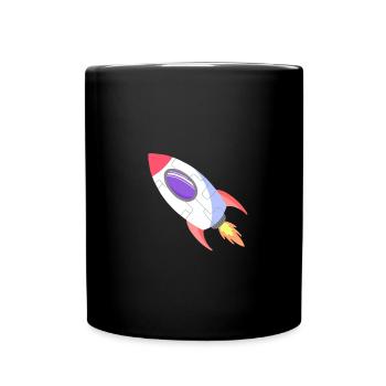 Space Rocket Pop Comic - Full Colour Mug - black - Front