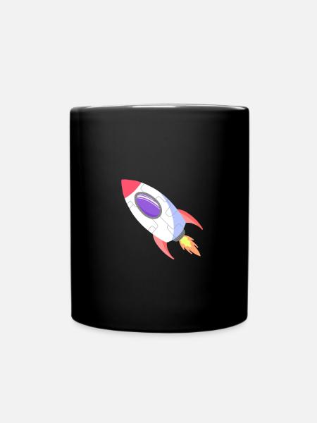 Space Rocket Pop Comic - Full Colour Mug - black