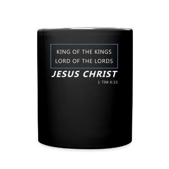 King of kings, Christian gift, Jesus - Full Colour Mug - black - Front