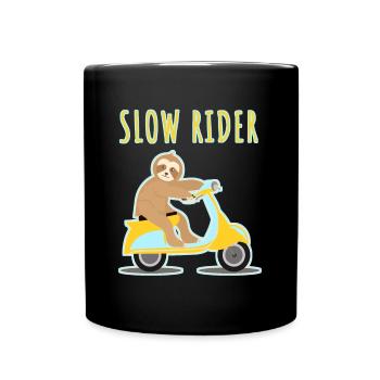 Paresseux conduite moto scooter - Mug uni - noir - Devant