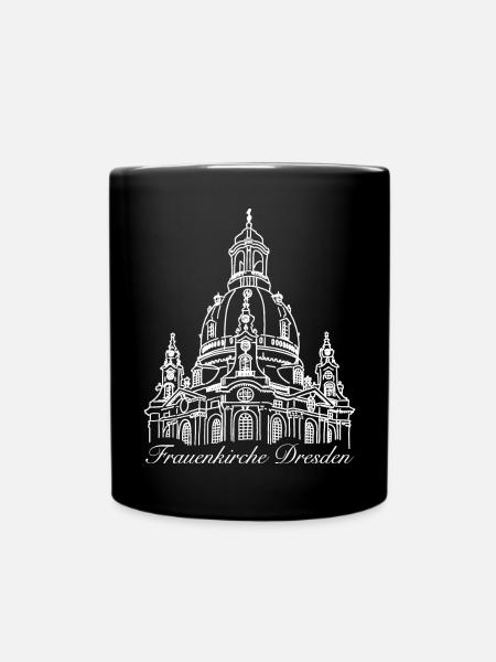 Frauenkirche Dresden Zeichnung - Tasse einfarbig - Schwarz