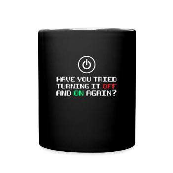 Turn it on and off gift - Full Colour Mug - black - Front