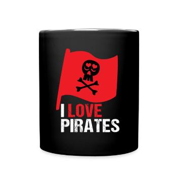 I LOVE PIRATES - Full Colour Mug - black - Front