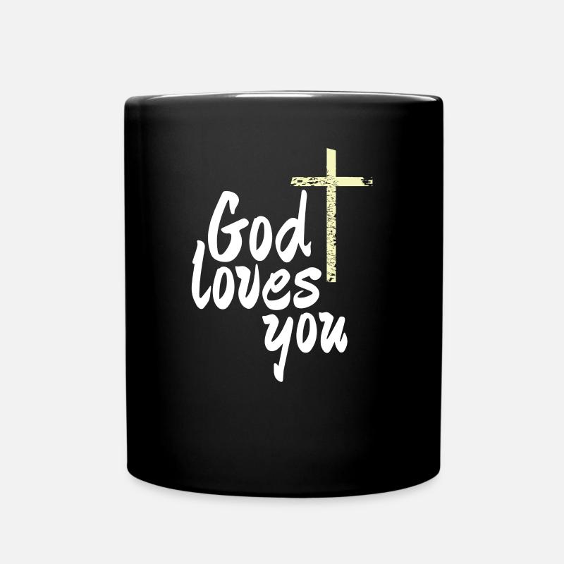 Dieu t'aime - Mug uni - noir