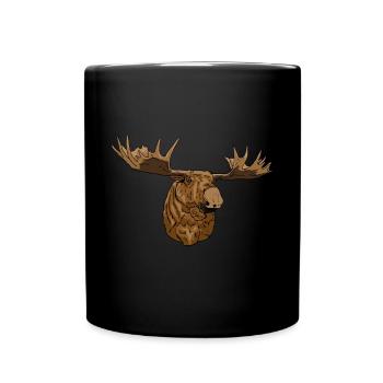 Hell brauner Elch mit kräftigen Geweih Geschenk - Mug uni - noir - Devant
