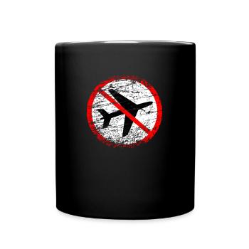 Climate protection Climate change Aircraft noise Flight ban CO2 - Full Colour Mug - black - Front