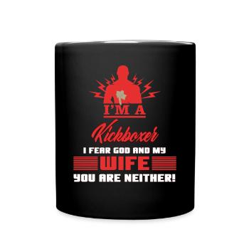 KICKBOXING Wife - Tasse einfarbig - Schwarz - Vorne