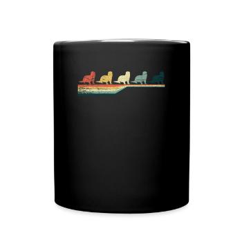 Vintage Retro Otter - Tasse einfarbig - Schwarz - Vorne