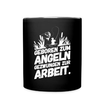 Pêche Pêche Drôles de phrases Né - Mug uni - noir - Devant