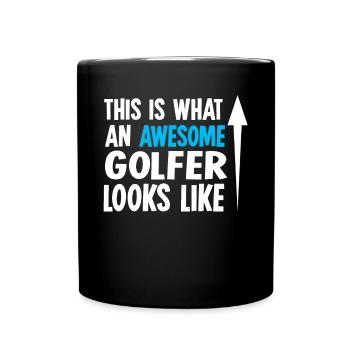 Golf Golfer - Tasse einfarbig - Schwarz - Vorne