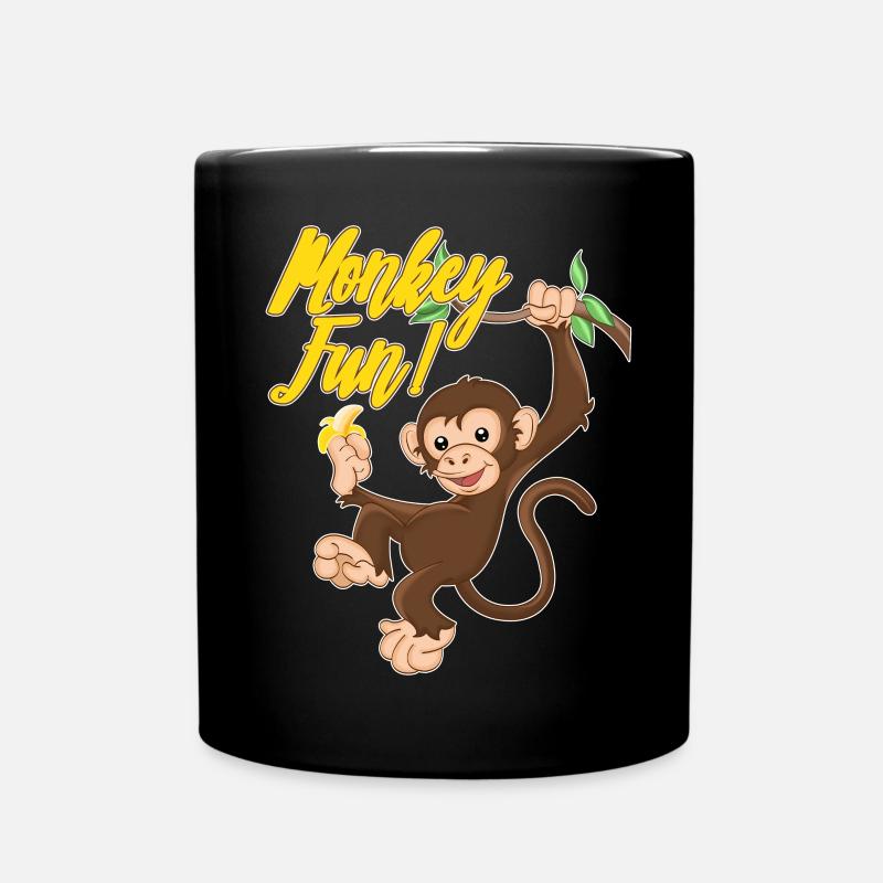Monkey Monkey Fun Monkey Monkey - Full Colour Mug - black