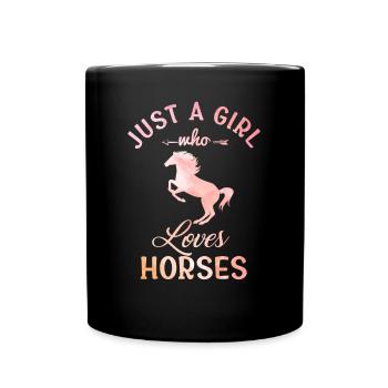 Horse Girl Horses love - Full Colour Mug - black - Front