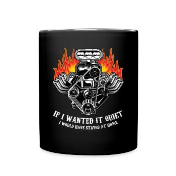 Lustiges Drag Racing Geschenk | Rennfahrer & Halterung - Tasse einfarbig - Schwarz - Vorne