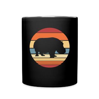 Vintage hippopotamus - Full Colour Mug - black - Front