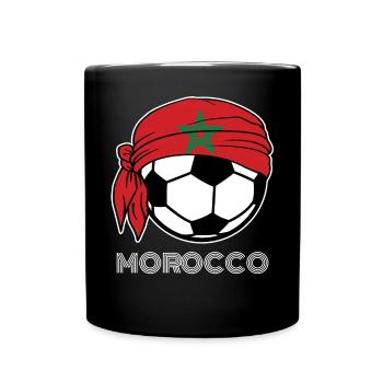 Morocco Soccer Fans Kit 2019 Football Supporters, - Full Colour Mug - black - Front