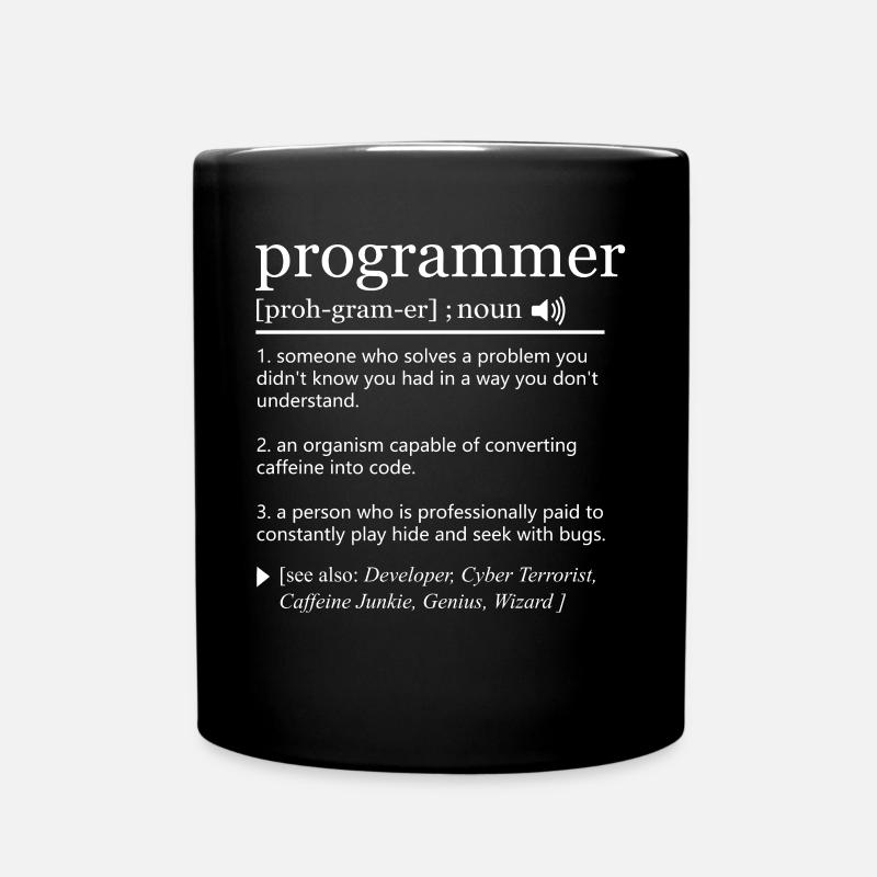 Programmer Definition - Tasse einfarbig - Schwarz