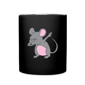 Dabbing Ratte / Maus - Tasse einfarbig - Schwarz - Vorne