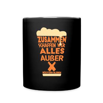 Zusammen Bier Trinken Freundschaft Saufen Paar - Tasse einfarbig - Schwarz - Vorne