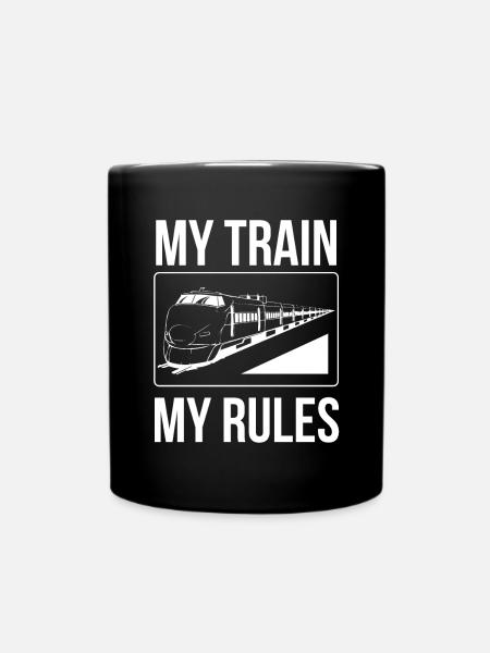 Chef de train Mon train Mes règles T-shirt - Mug uni - noir