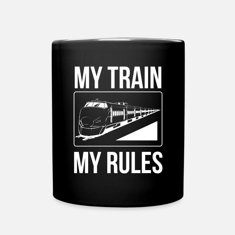 Chef de train Mon train Mes règles T-shirt - Mug uni - noir