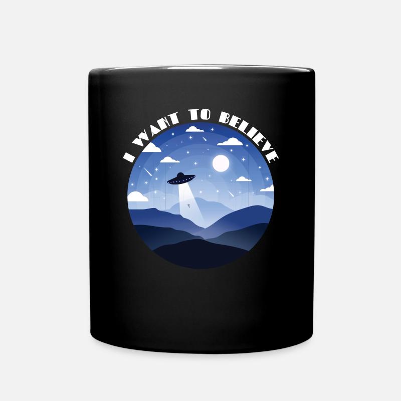 Alien UFO aliens September 20 gift - Full Colour Mug - black
